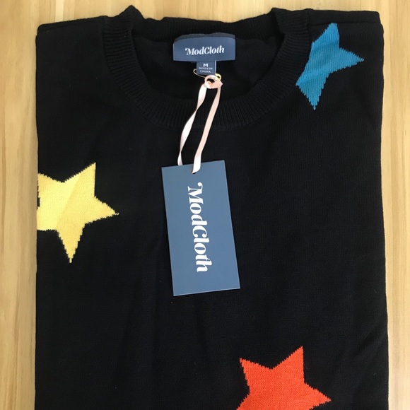 ModCloth Black Star Sweater NWT - Picture 5 of 6